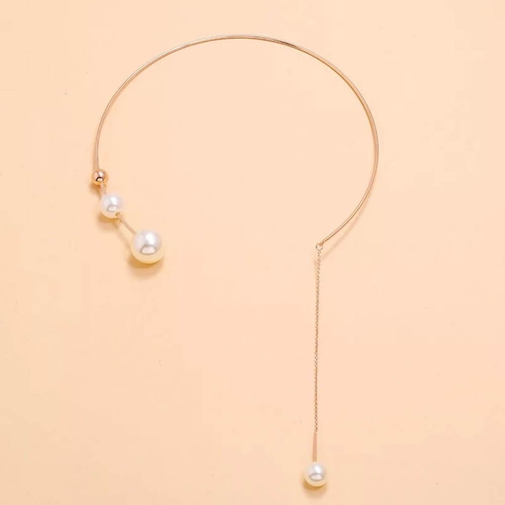 New 18k gold plated imitation pearl necklace - Picture 5 of 5